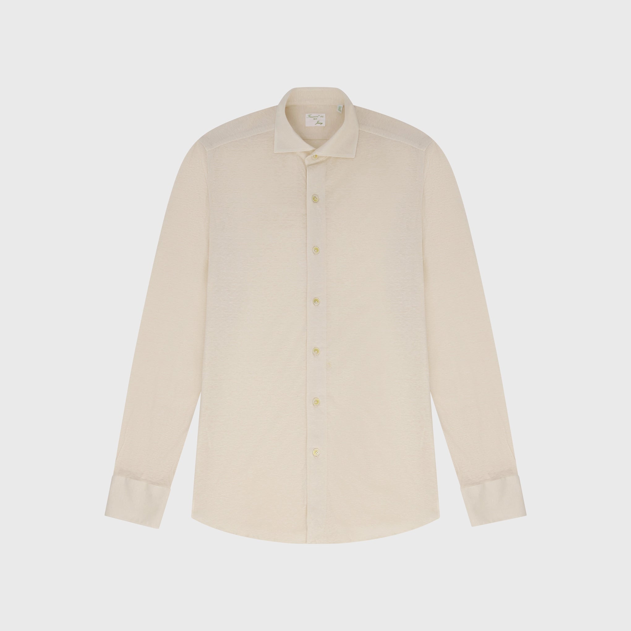 Toronto sport shirt slim fit cotton linen jersey garment dyed Achille collar