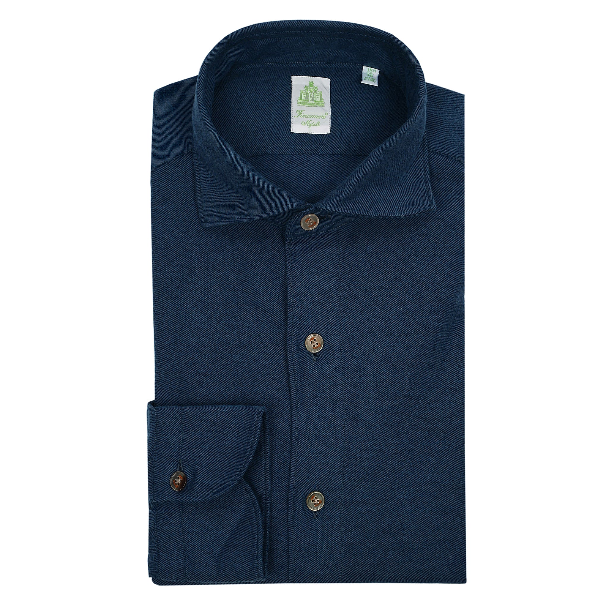 Tokyo slim fit sport shirt in flannel blu