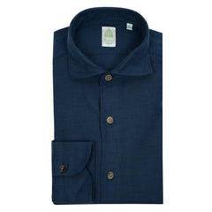 Tokyo slim fit sport shirt in flannel blu