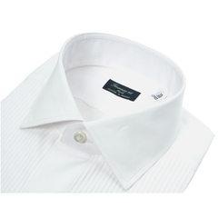 Camicia classica da smoking con gemelli e pettorina a righe