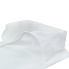 Camicia sportiva Tokyo slim fit in lino bianco "one piece collar"