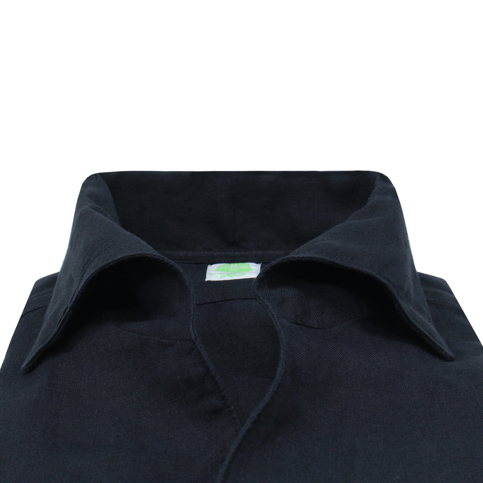Tokyo sport shirt ustica collar in black linen