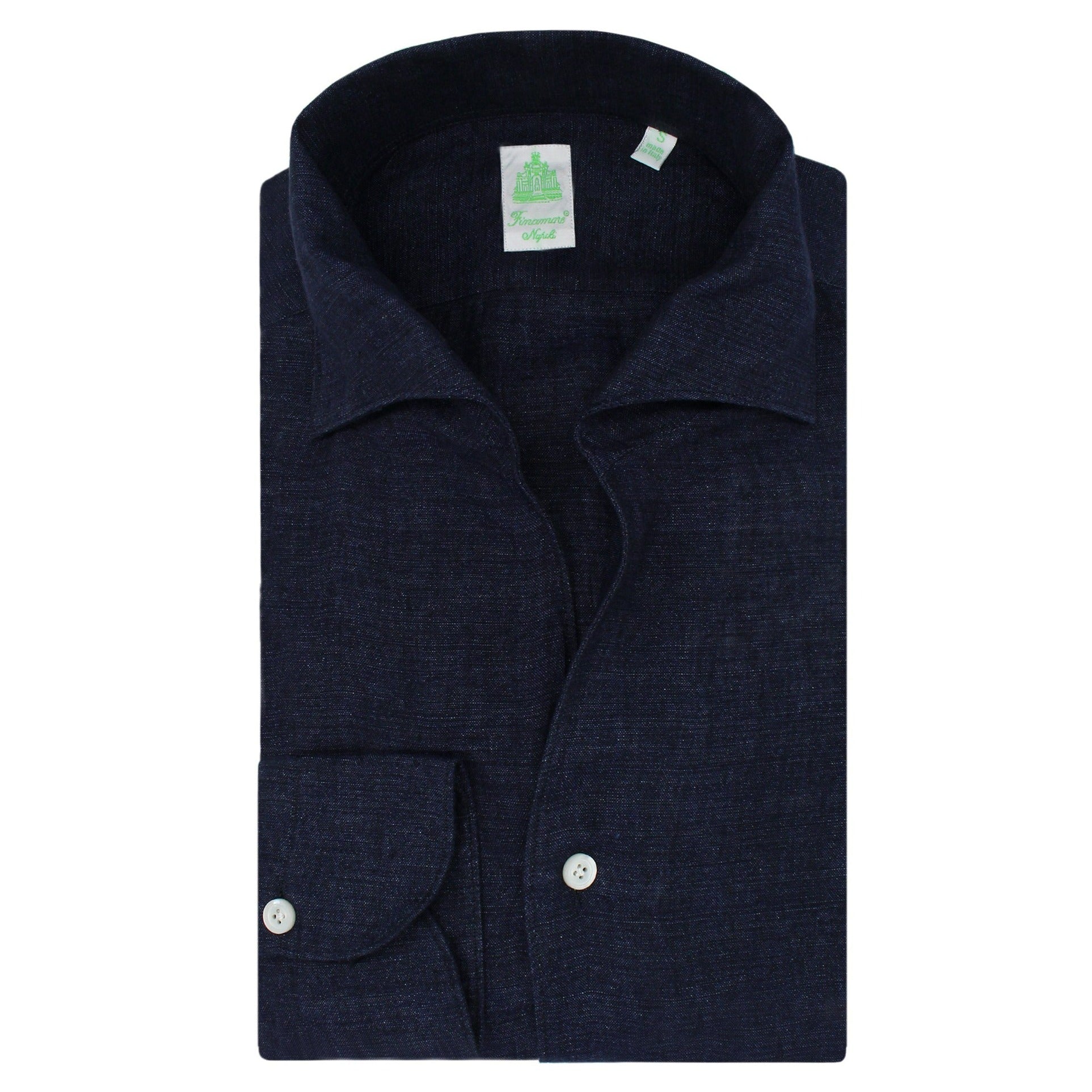 Camicia sportiva Tokyo slim fit, collo ustica in lino