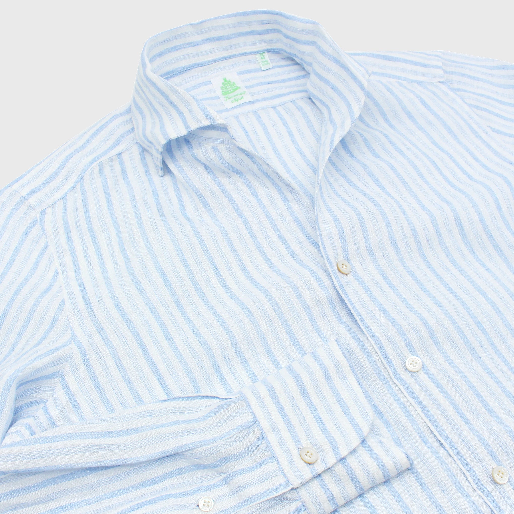 Ustica sport shirt slim fit linen stripe Ustica collar