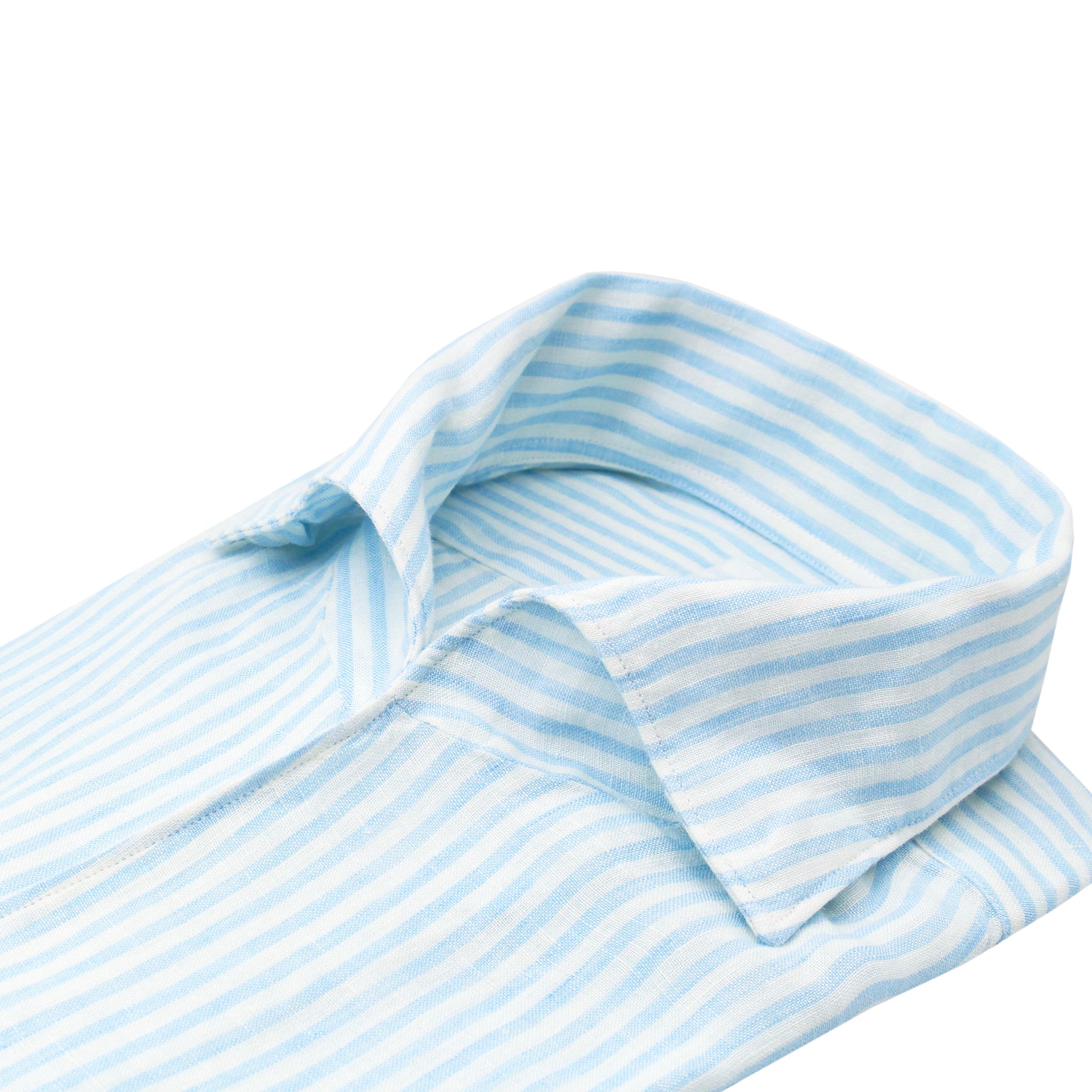 Tokyo slim sports shirt in striped linen ustica collar