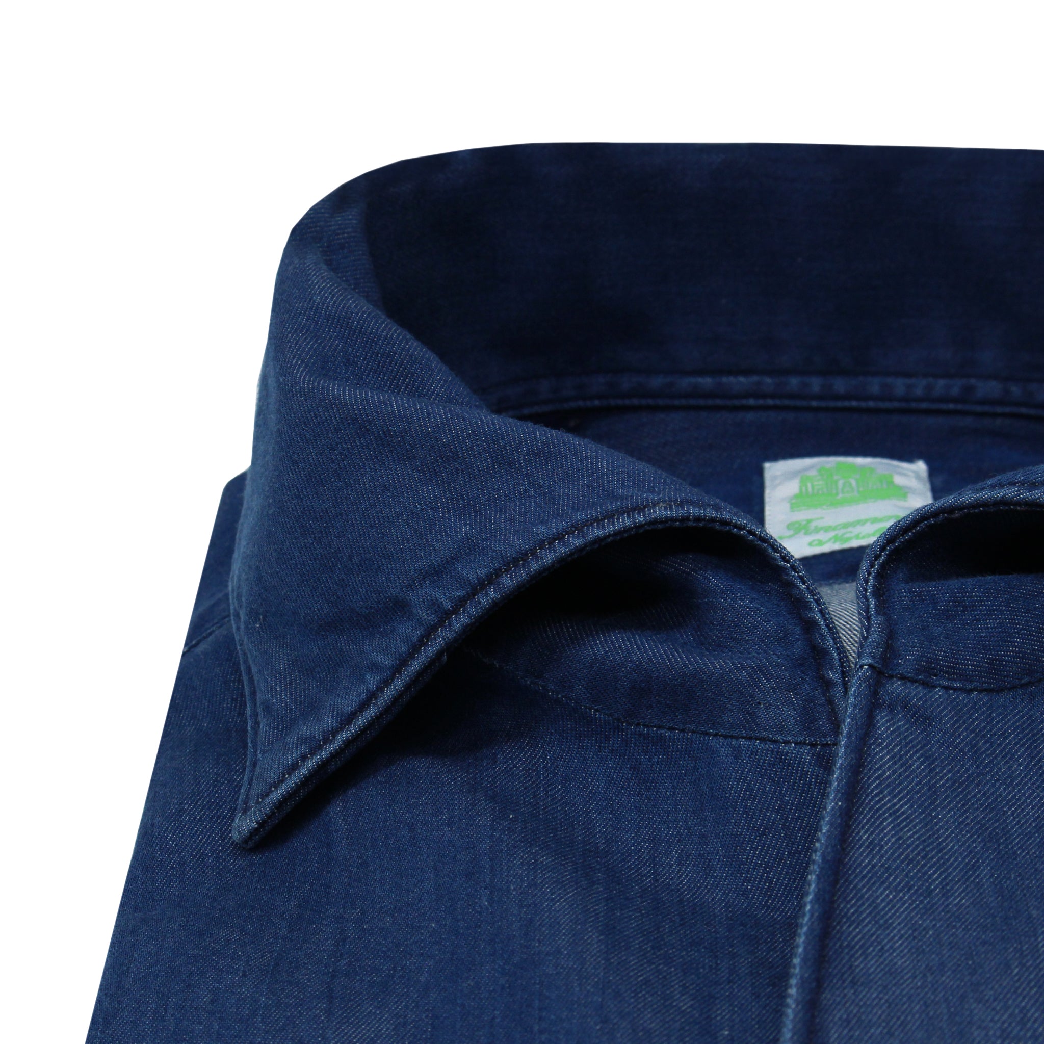 Camicia sportiva in denim Tokyo, vestibilità slim, collo ustica
