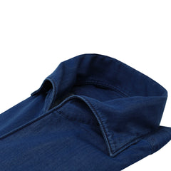 Camicia sportiva in denim Tokyo, vestibilità slim, collo ustica