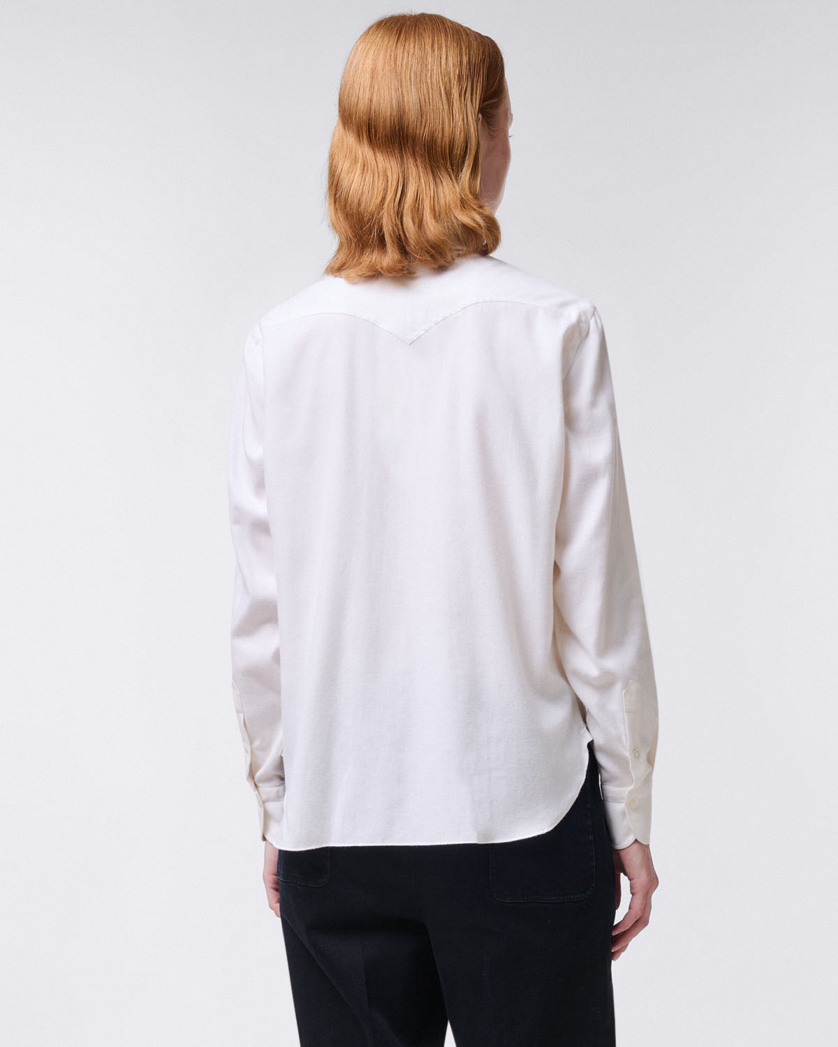 Valeria women's shirt in cotton and cashmere with front pockets
