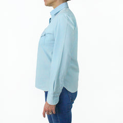 Women's slim fit cotton denim shirt with front pockets