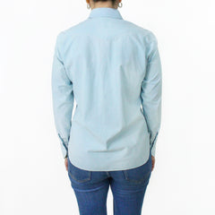 Women's slim fit cotton denim shirt with front pockets