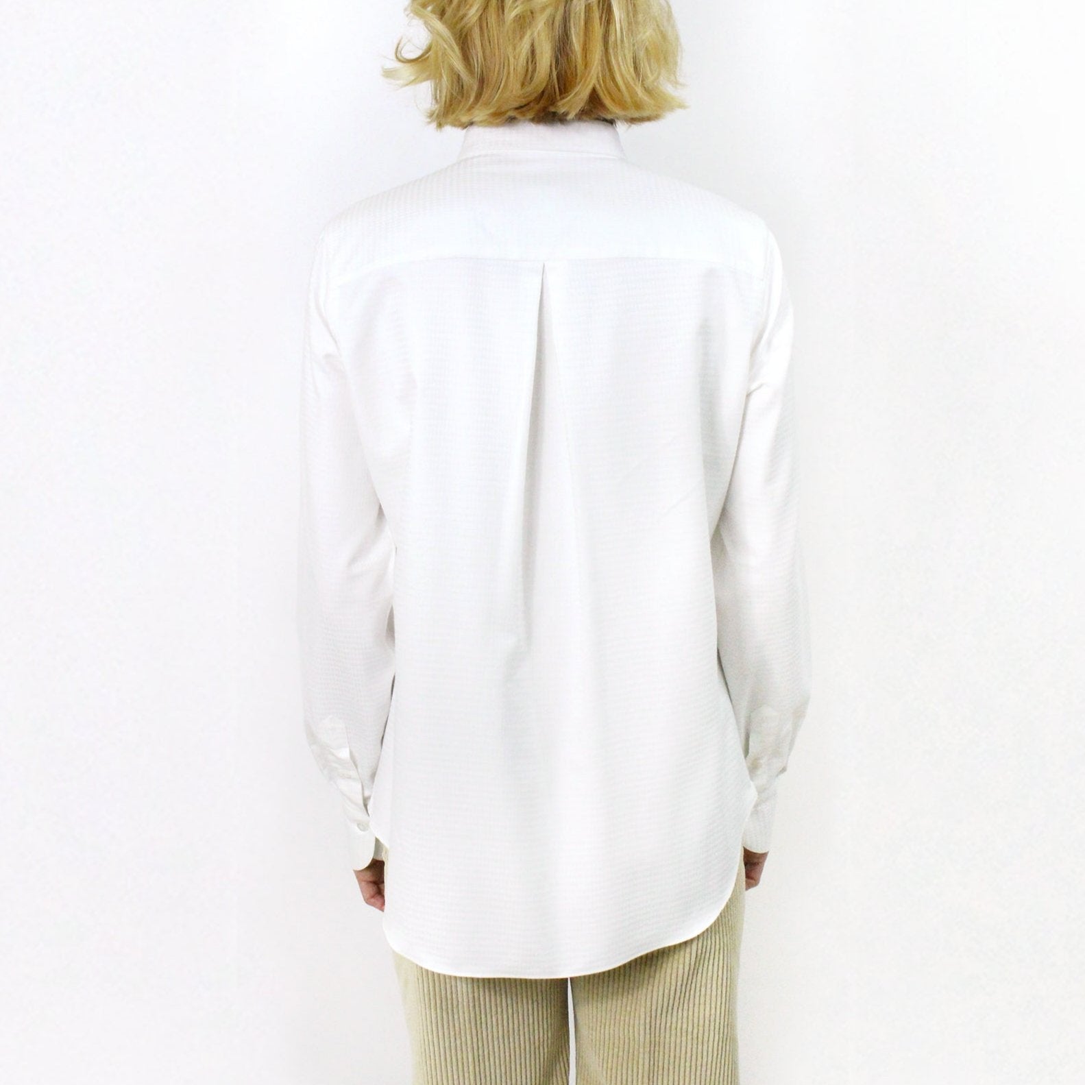 Women's cotton and silk shirt with bib. Carlo Riva fabric