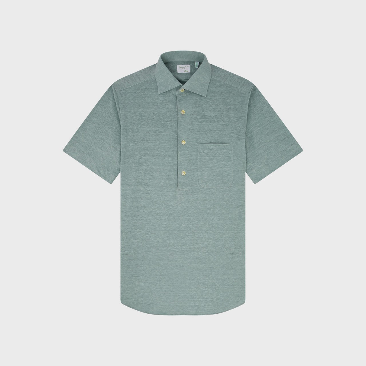 Polo shirt slim fit linen jersey garment dyed Zante collar