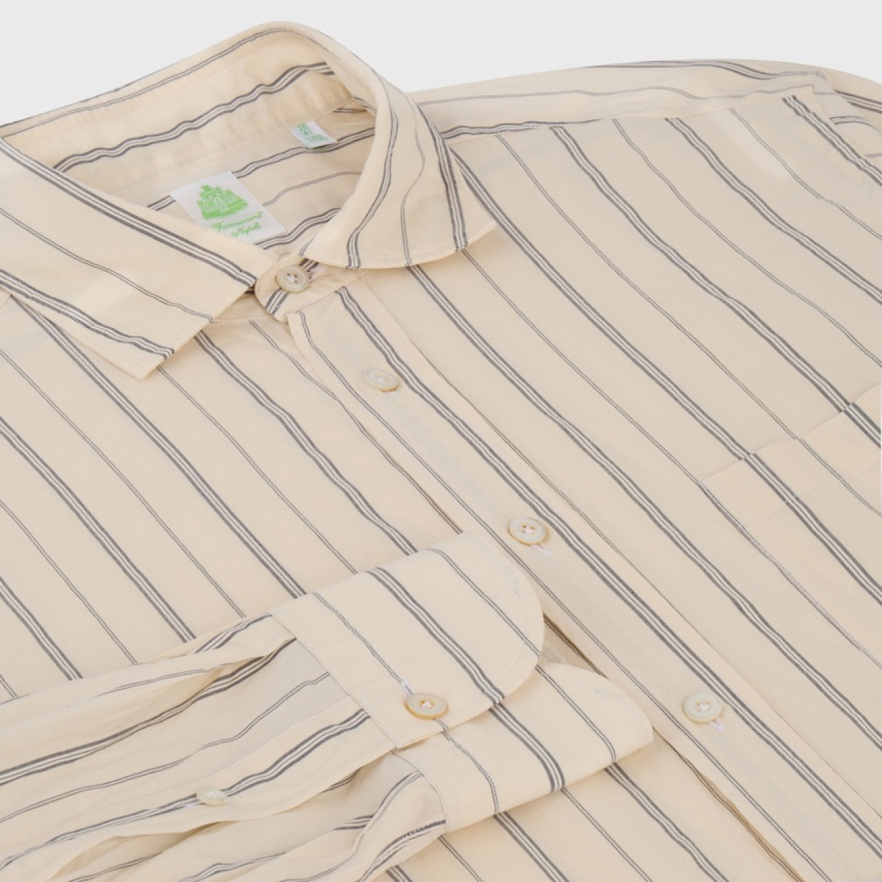 Zurigo sport shirt regular fit cotton cream stripe enzymed Luigi collar