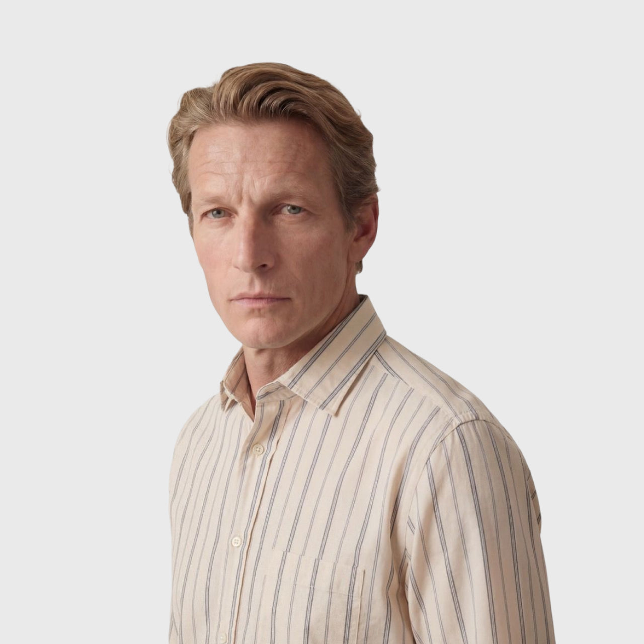 Zurigo sport shirt regular fit cotton cream stripe enzymed Luigi collar