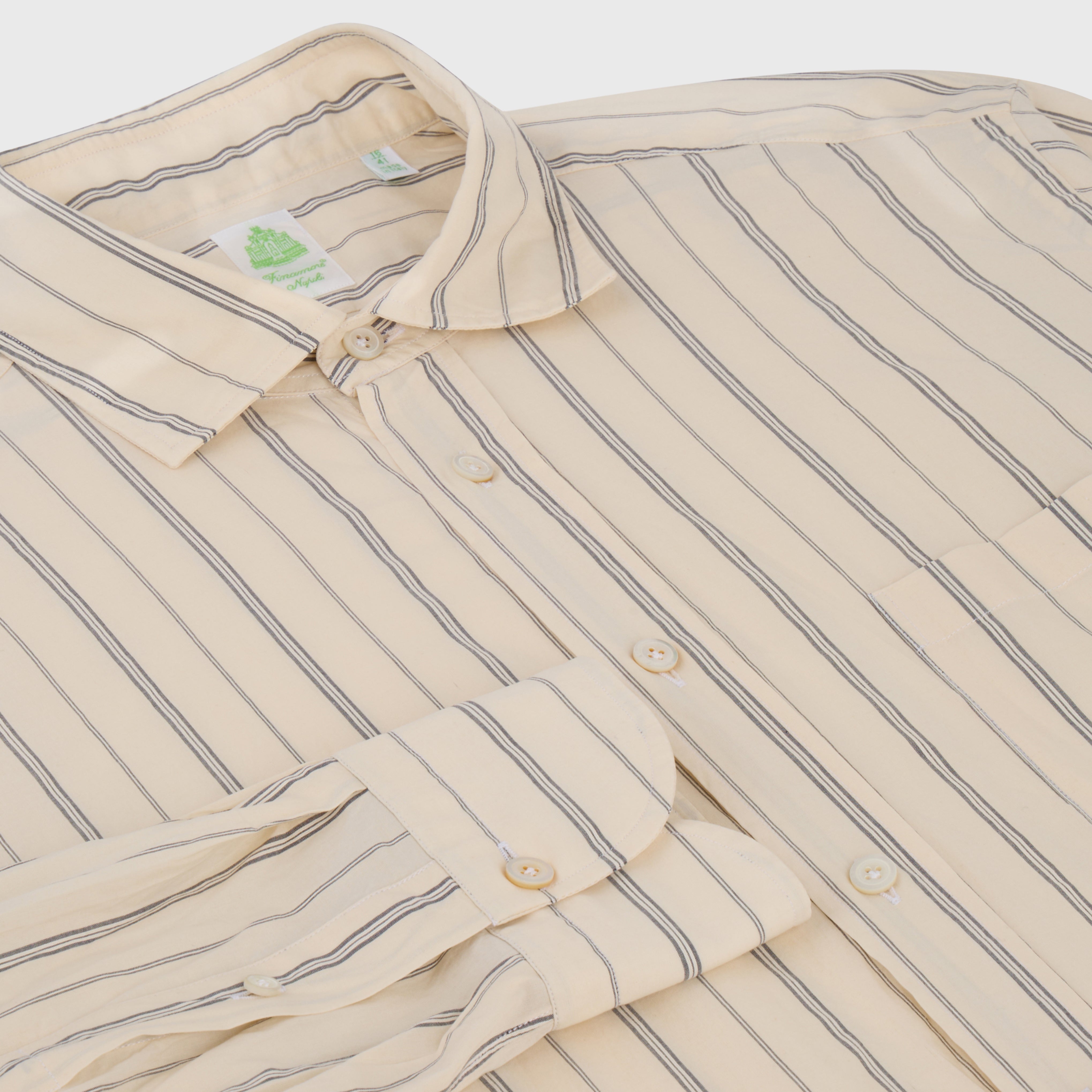 Zurigo sport shirt regular fit cotton cream stripe enzymed Luigi collar