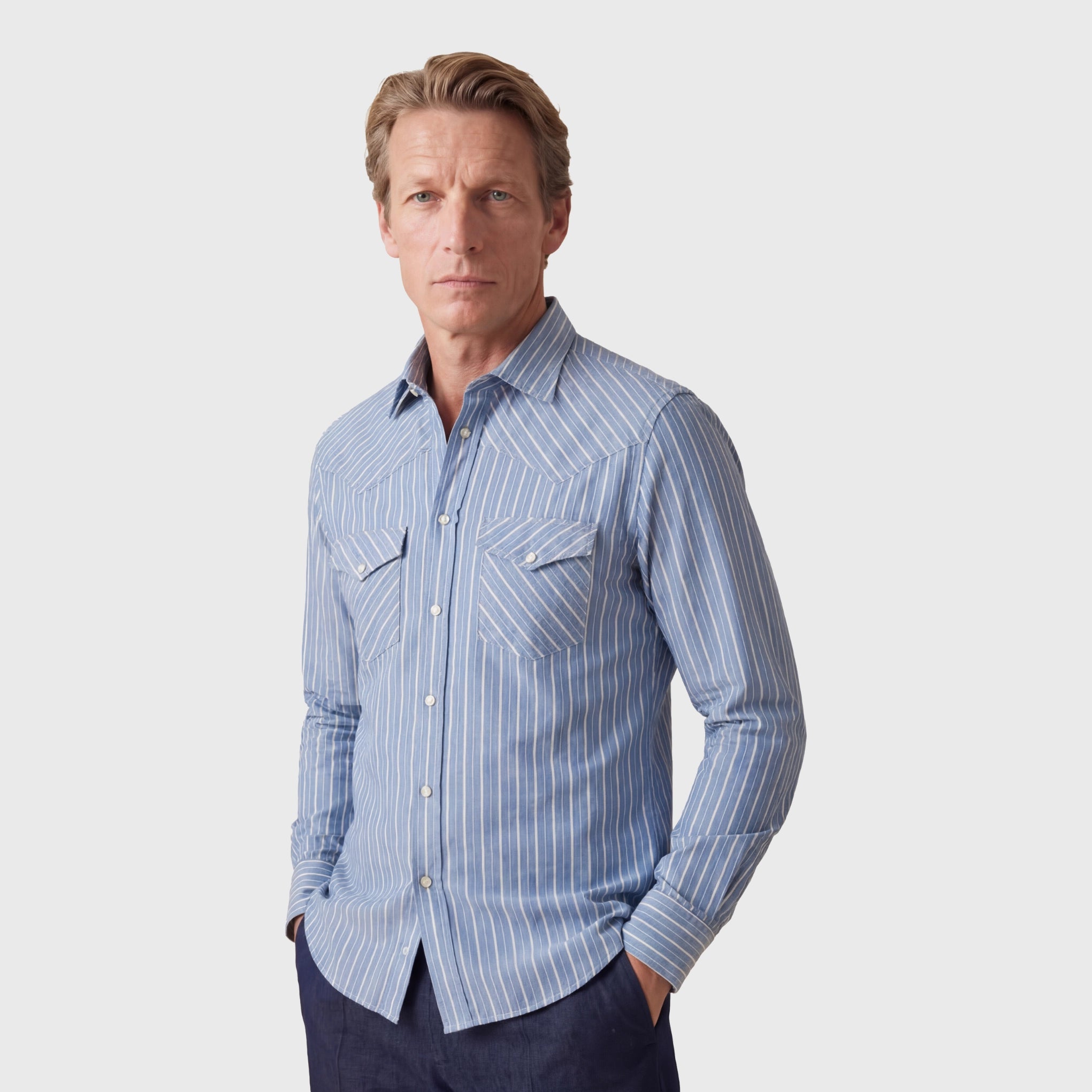 Zurigo sport shirt regular fit cotton exclusive stripe Luigi collar