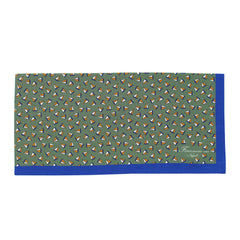 Green silk and cotton bandana with sailboat motif