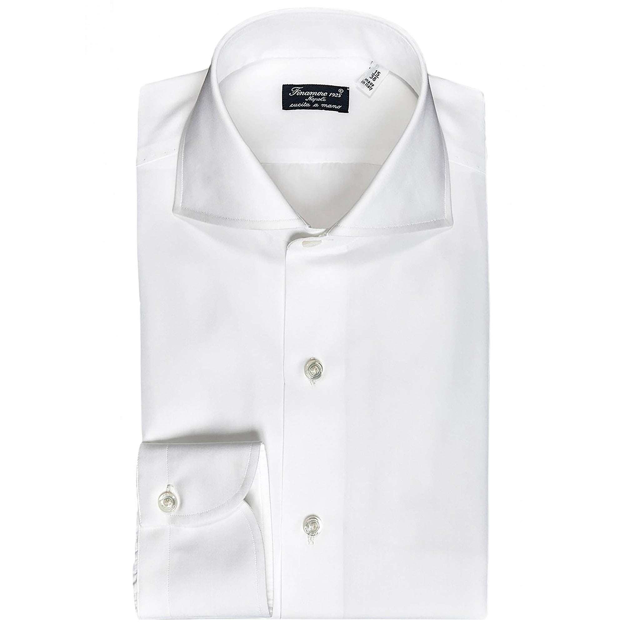 Classic regular Naples shirt made of cotton bank. Without Arriccio