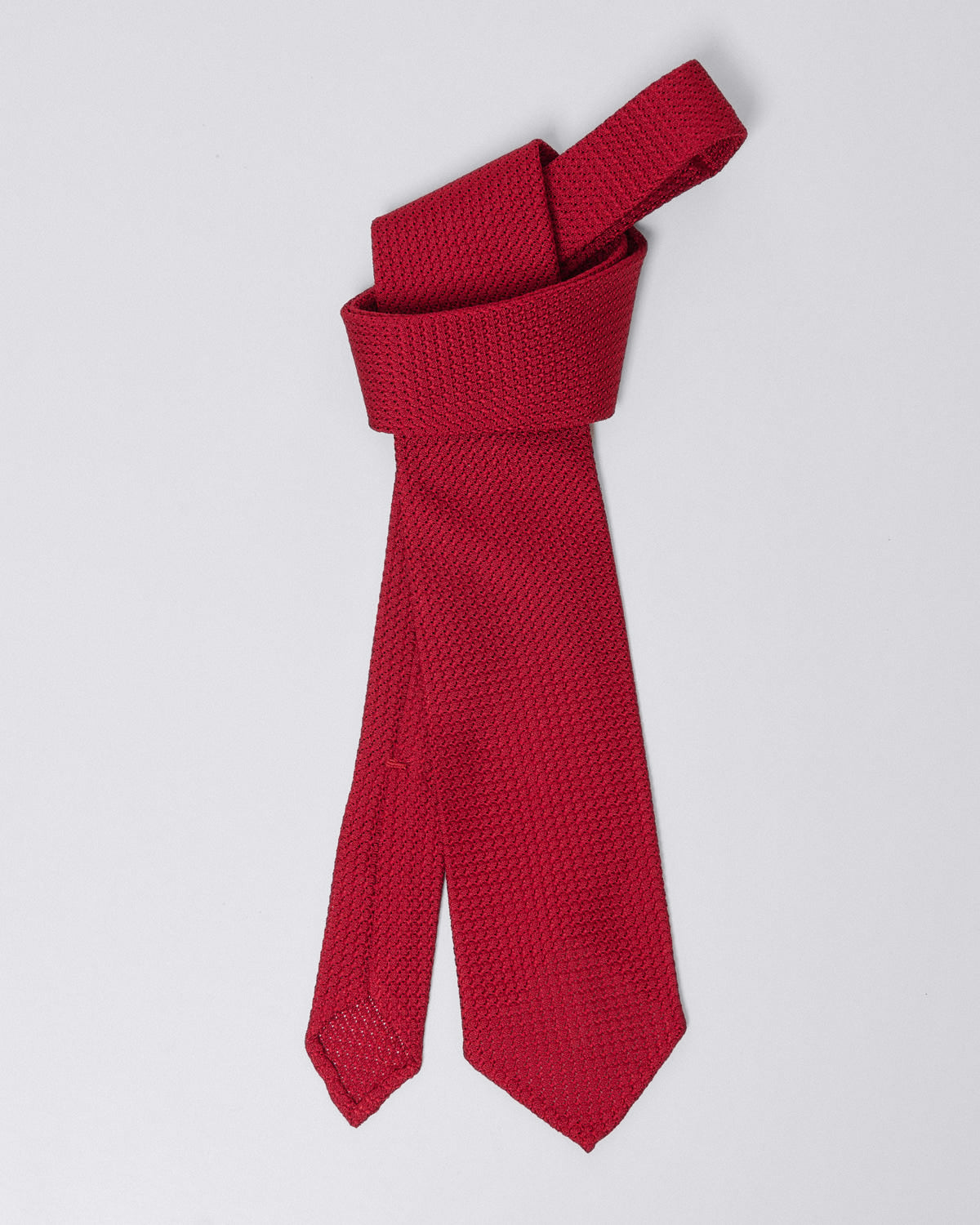 finamore Anversa thick silk gauze tie, plain color, red