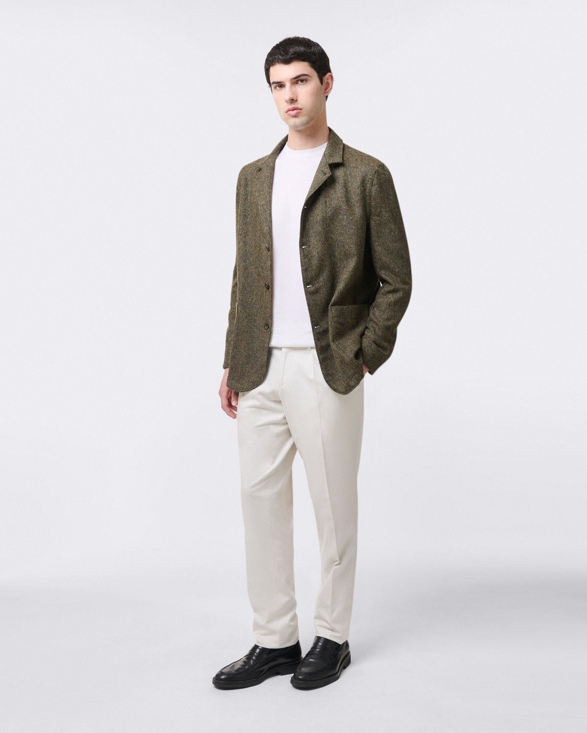 finamore Bogarts sports trousers with pleats and patch pockets on the back