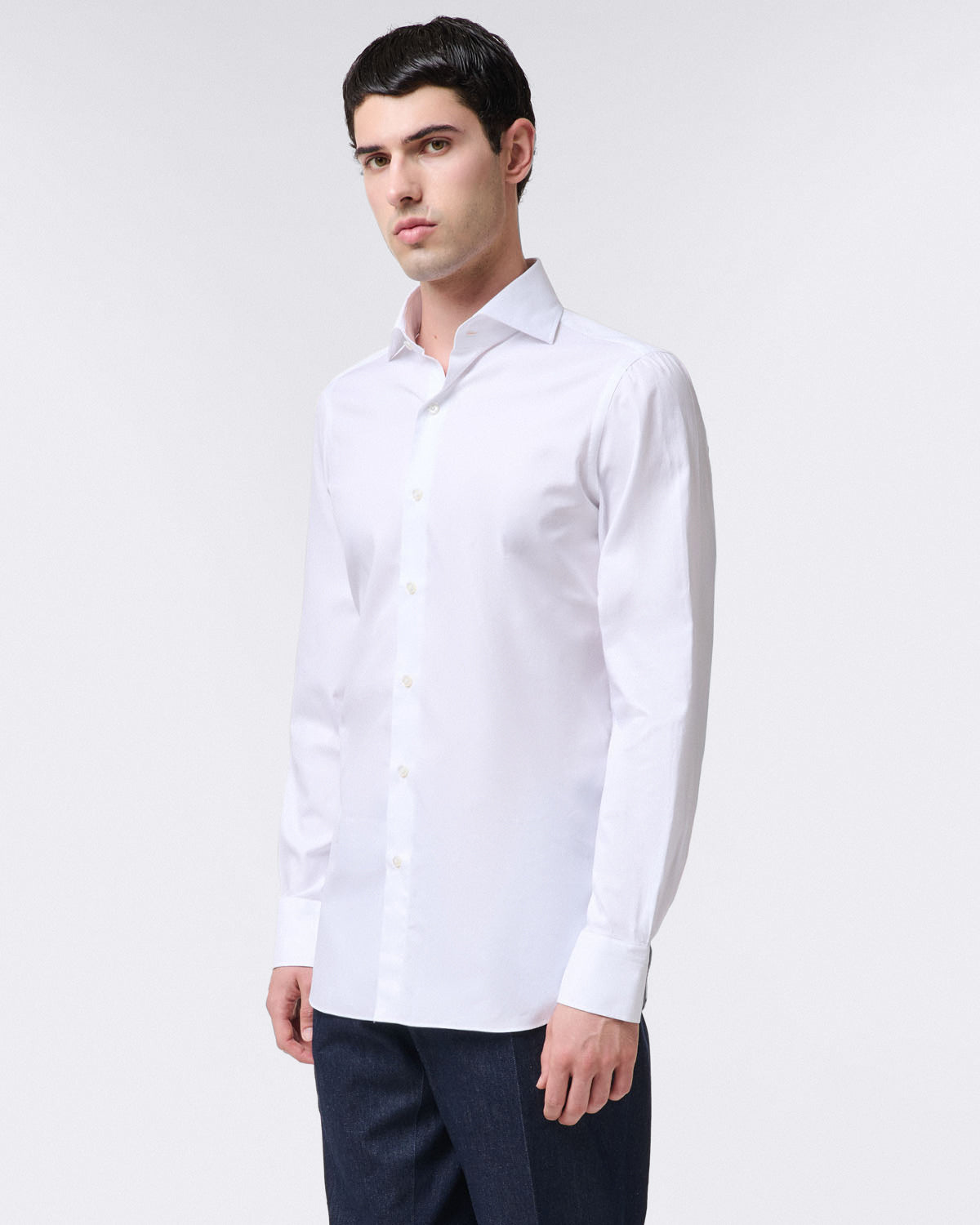finamore Classic regular fit Napoli shirt in Royal Oxford white cotton 