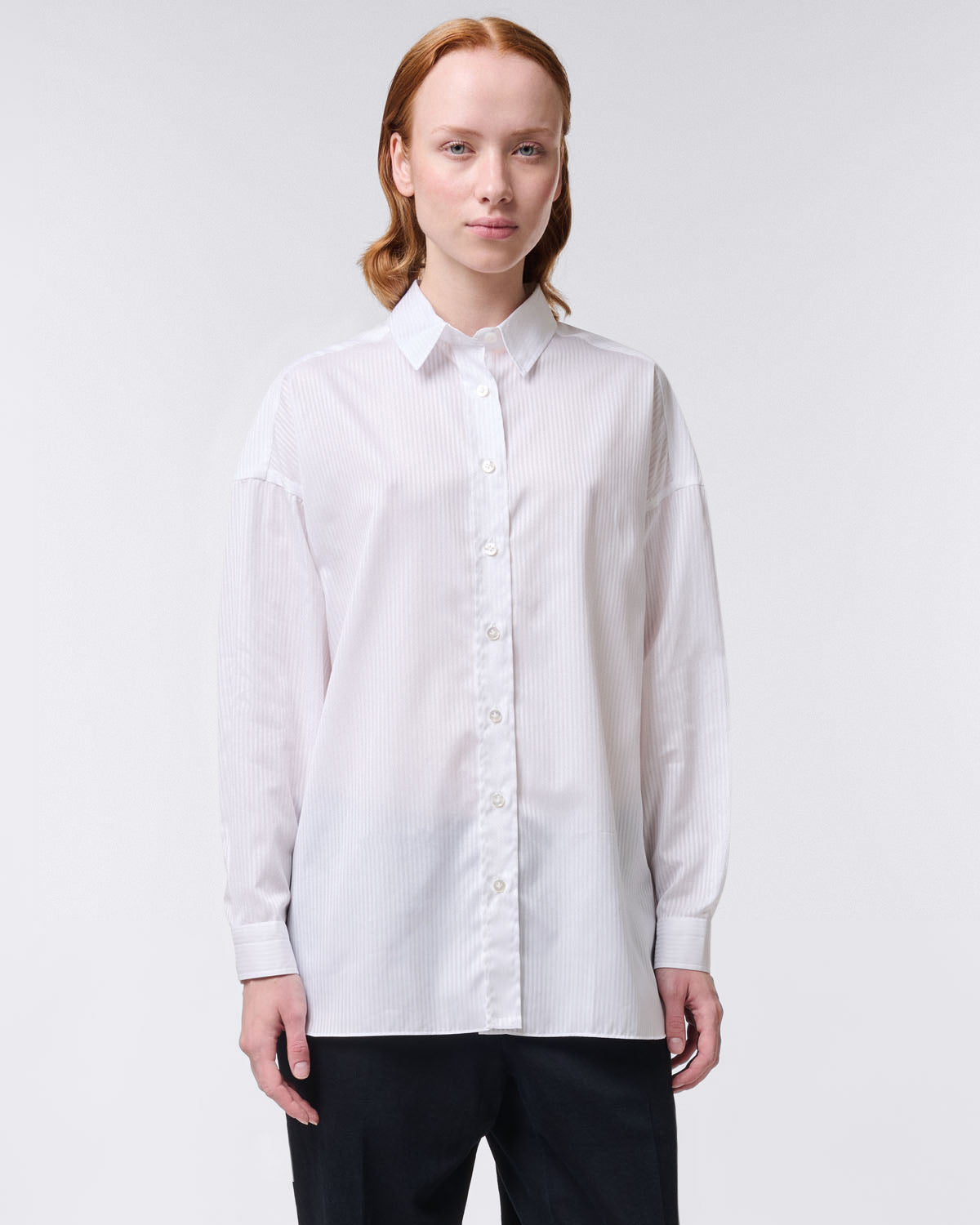 finamore GRACE women's shirt white Giza 45 Egyptian cotton zephyr