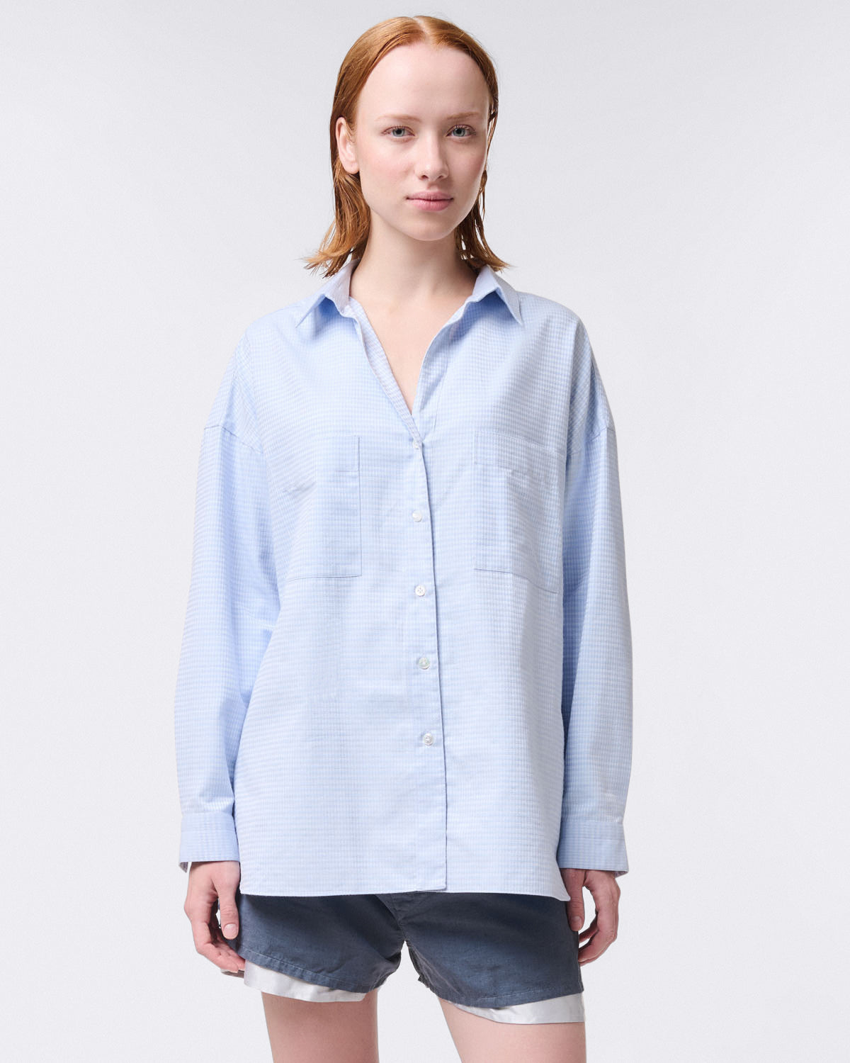 finamore Women's shirt Sonia cotton and silk. Carlo Riva fabric