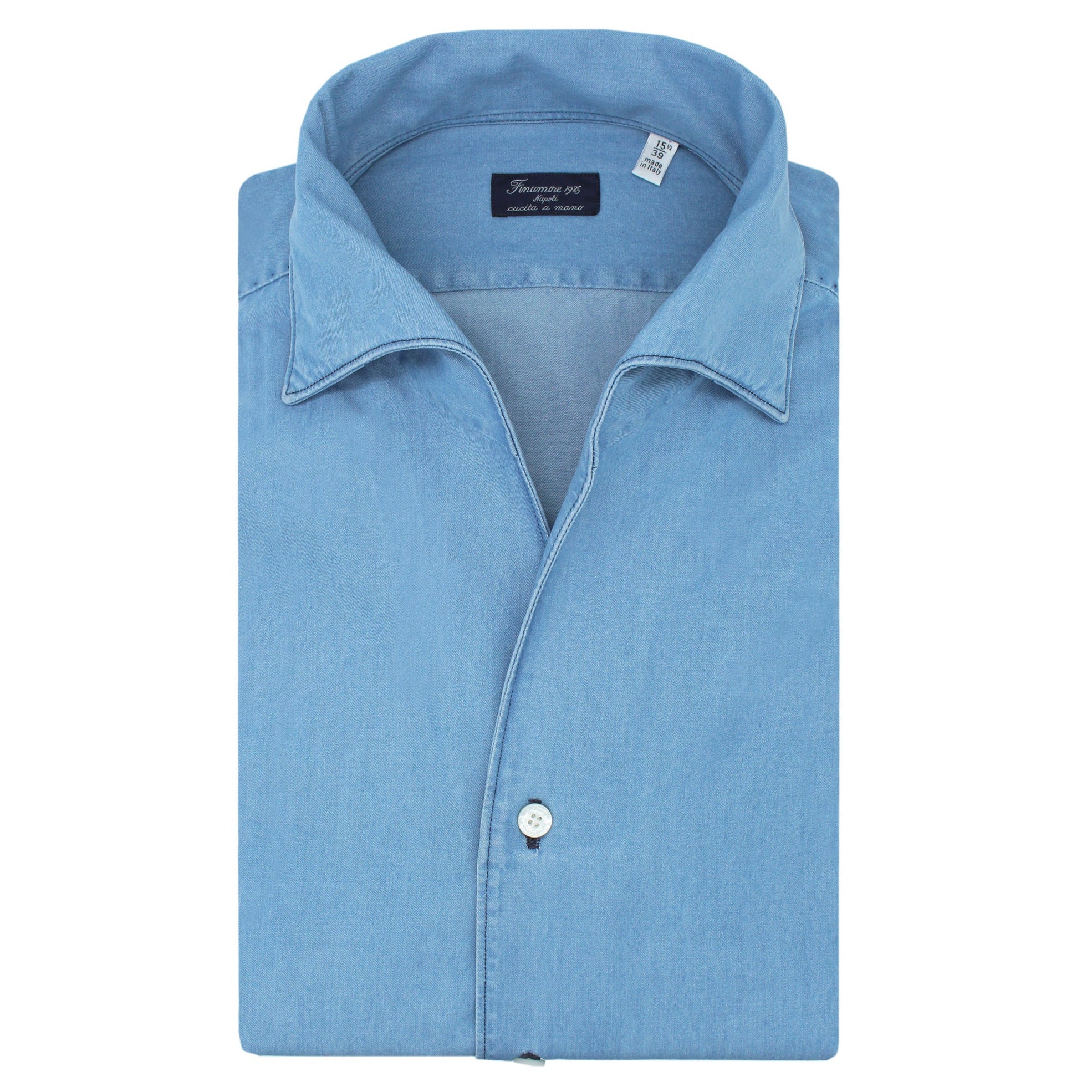finamore slim fit classic shirt one piece collar