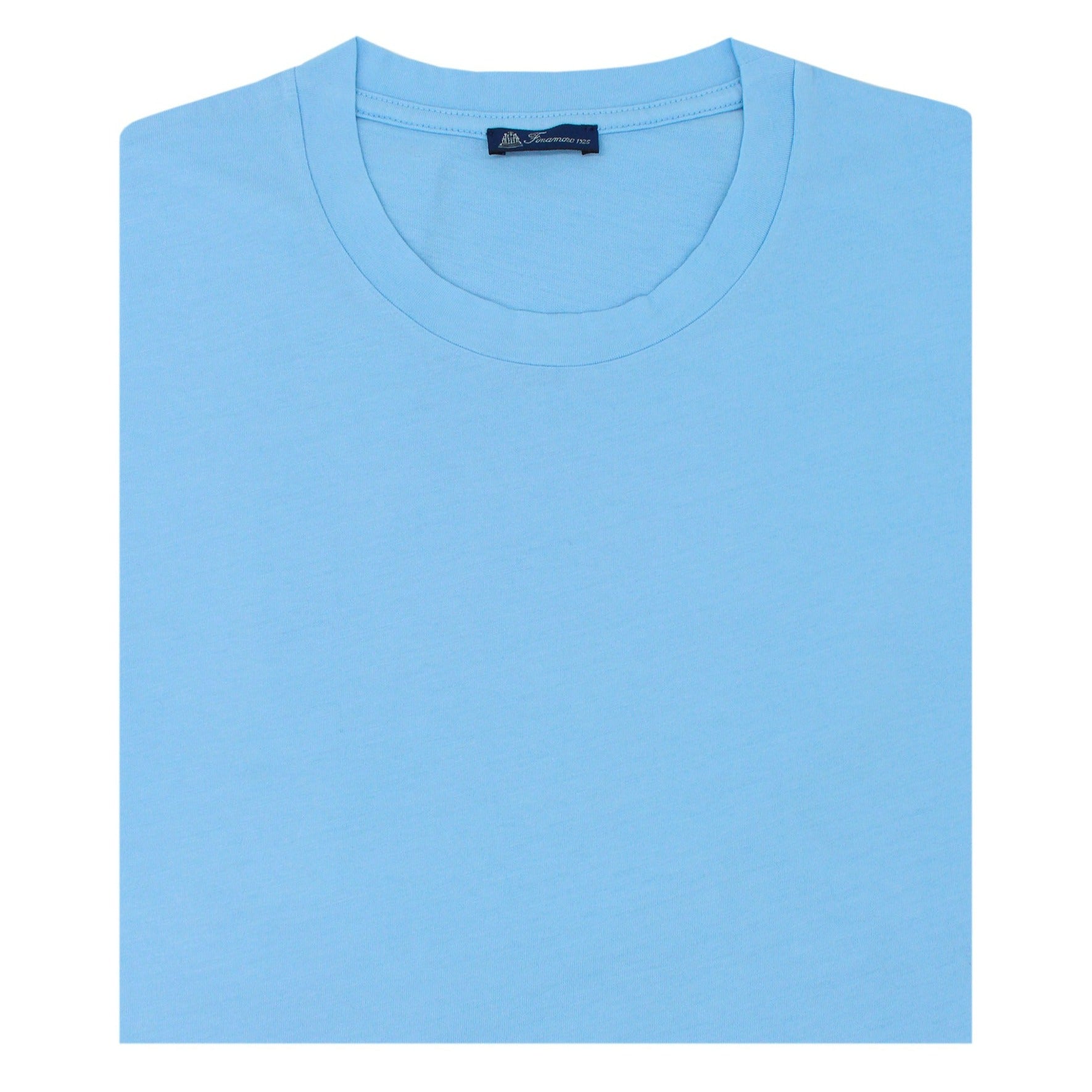 Light Blue garment dyed cotton T-shirt Finamore 1925