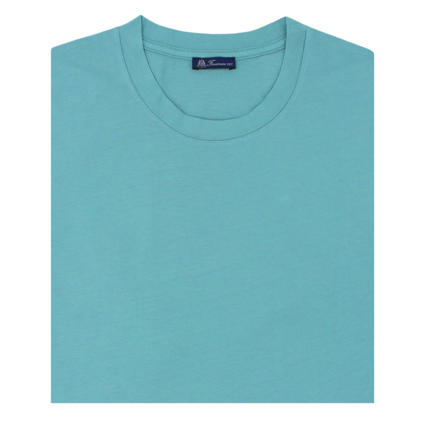 T-shirt verde chiaro in cotone tinto in capo Finamore 1925
