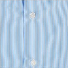 Classic slim shirt 170 a due stripe white light blue Milano Finamore 1925