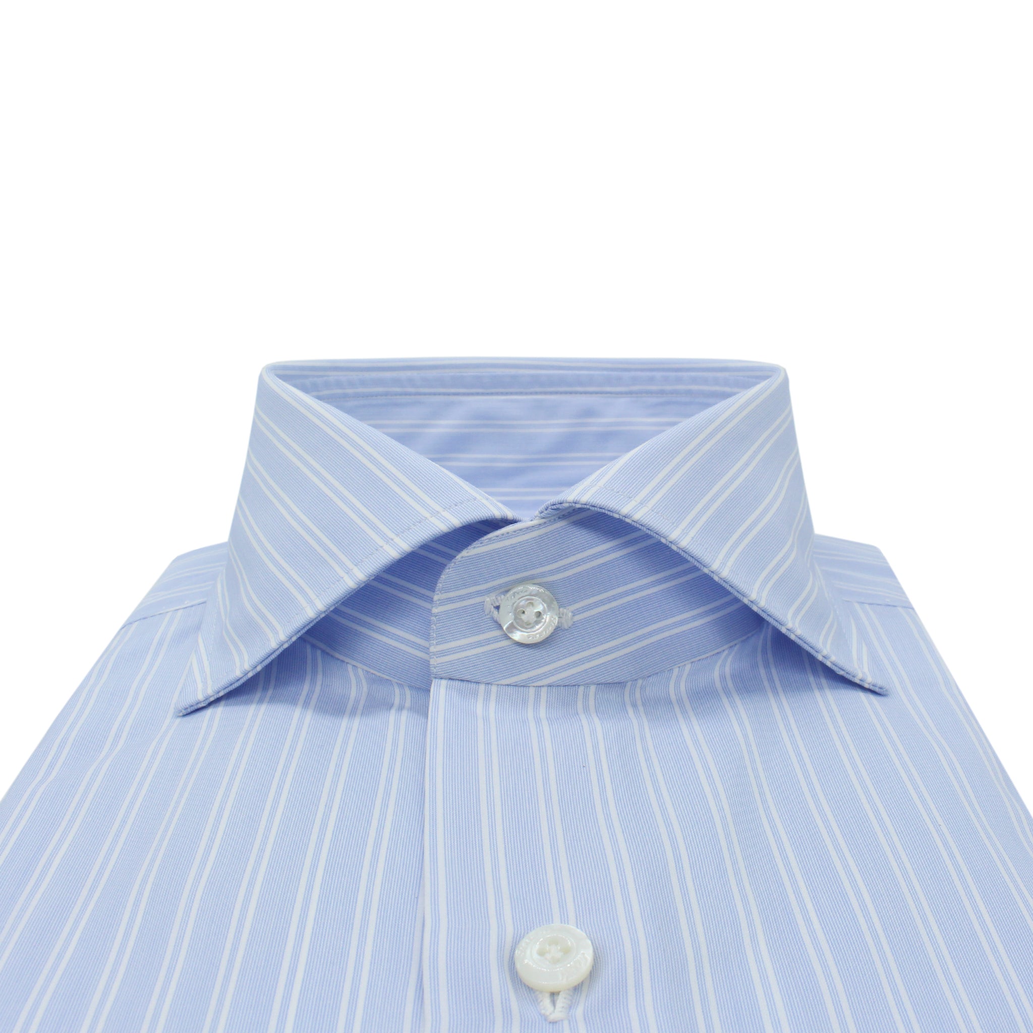 Camicia regular 170 a due doppia riga azzurro Finamore 1925