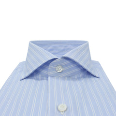 Dress shirt regular 170 a due double stripes light blue Finamore 1925