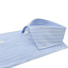 Dress shirt regular 170 a due double stripes light blue Finamore 1925