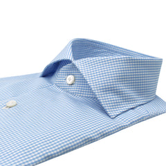 Classic light blue checked shirt Napoli 170 a Due