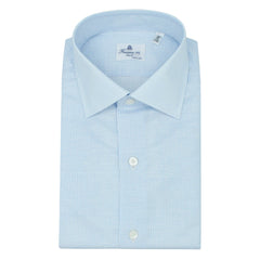 Classic Naples shirt 170 a Due in light blue striped cotton and linen