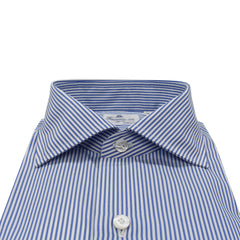 Dress shirt Napoli 170/ a due, striped blue fabric Finamore 1925
