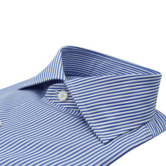 Dress shirt Napoli 170/ a due, striped blue fabric Finamore 1925