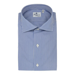 Dress shirt Napoli 170 a due, striped blue fabric Finamore 1925