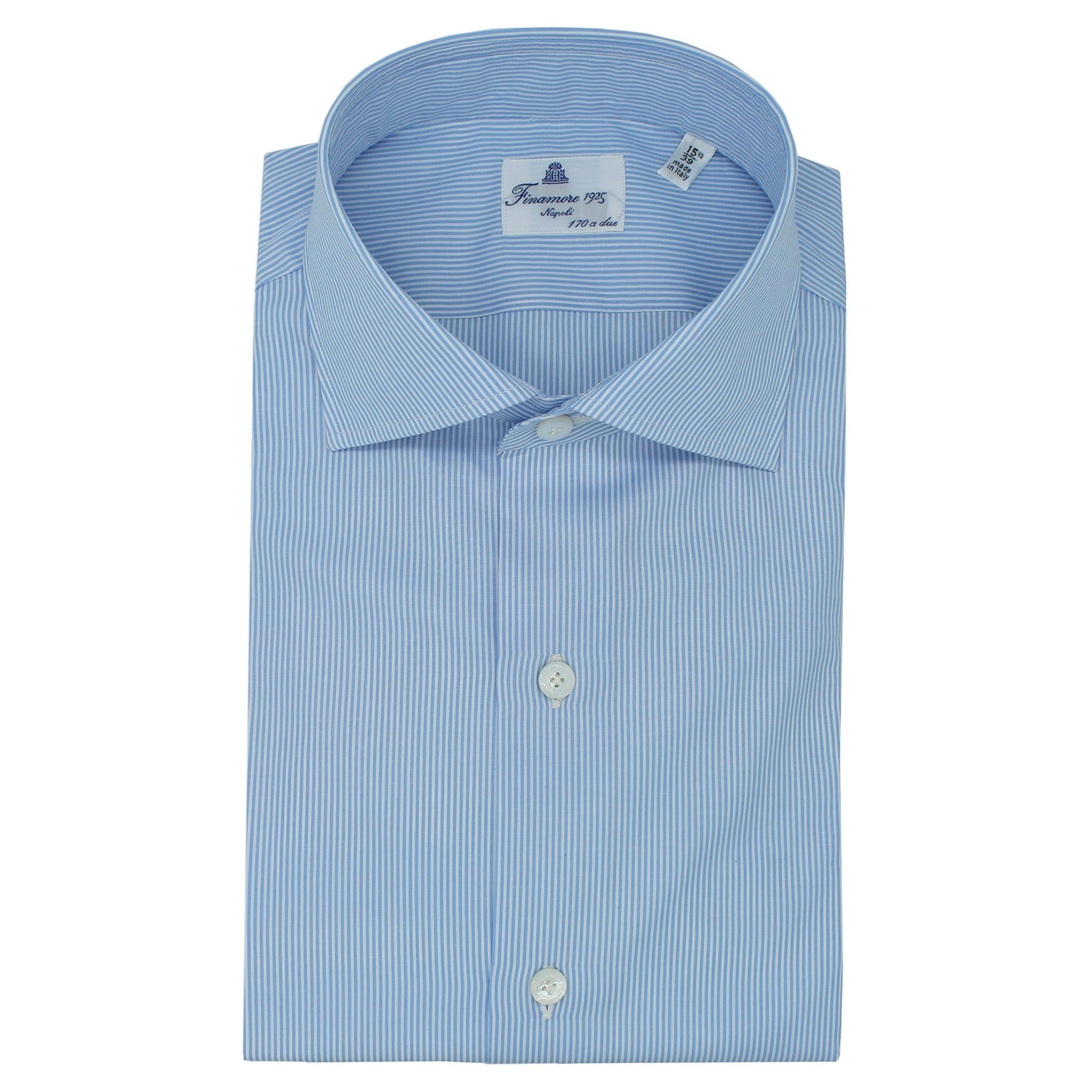 Classic striped shirt Naples light blue 170 a Due
