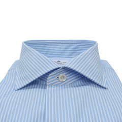 Dress shirt Napoli 170 a due striped light blue fabric Finamore 1925