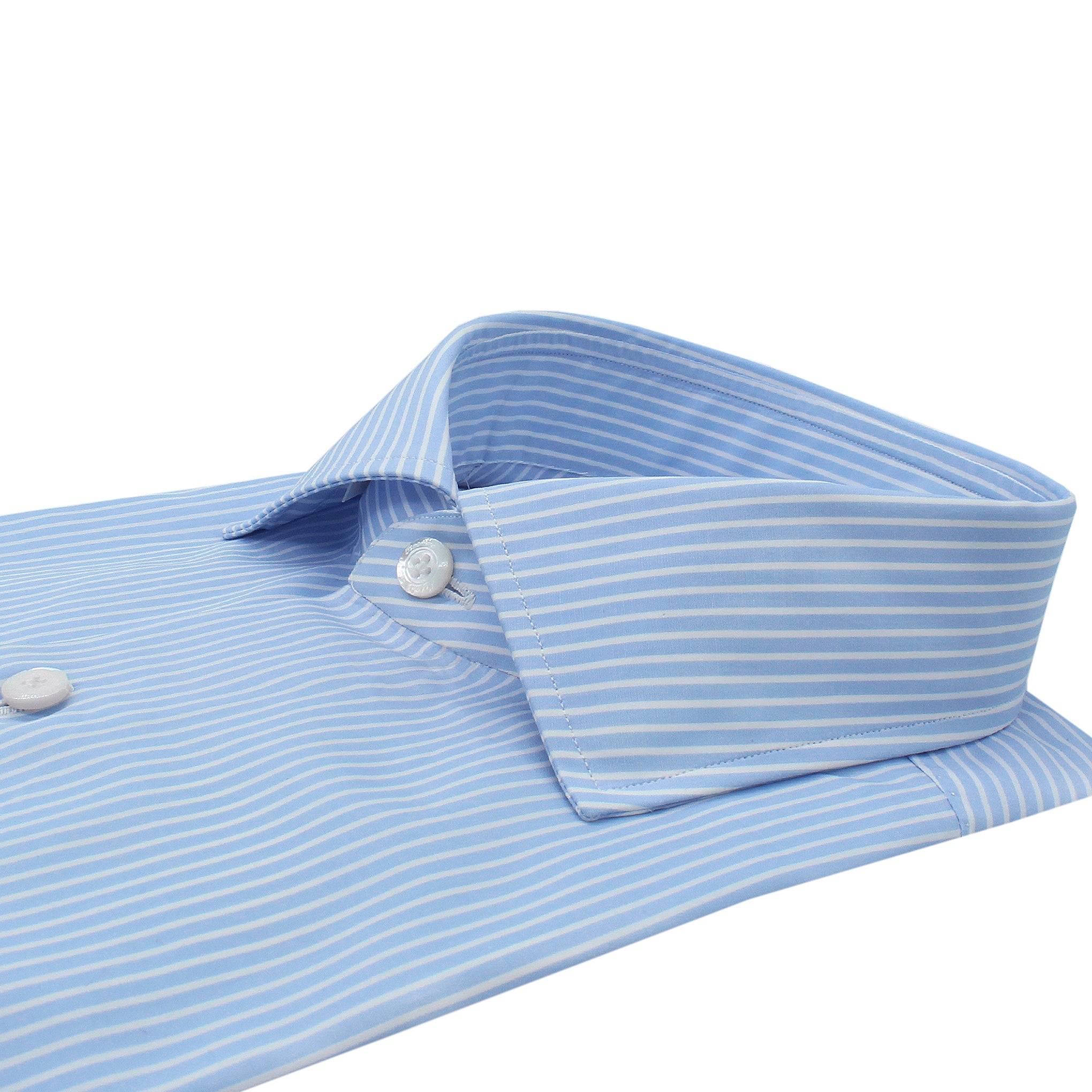 Dress shirt Napoli 170 a due striped light blue fabric Finamore 1925