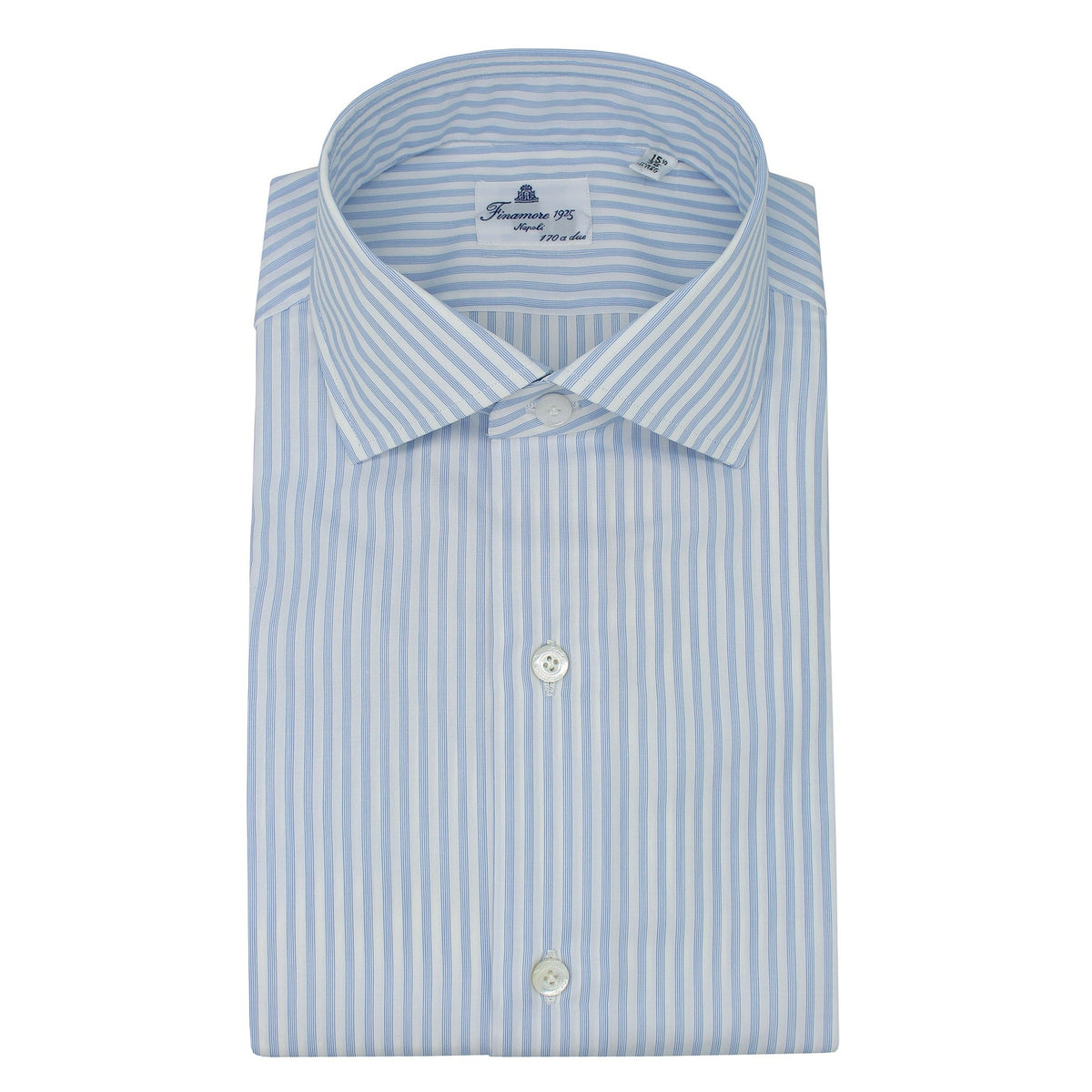 Napoli 170 a due micro striped light blue shirt