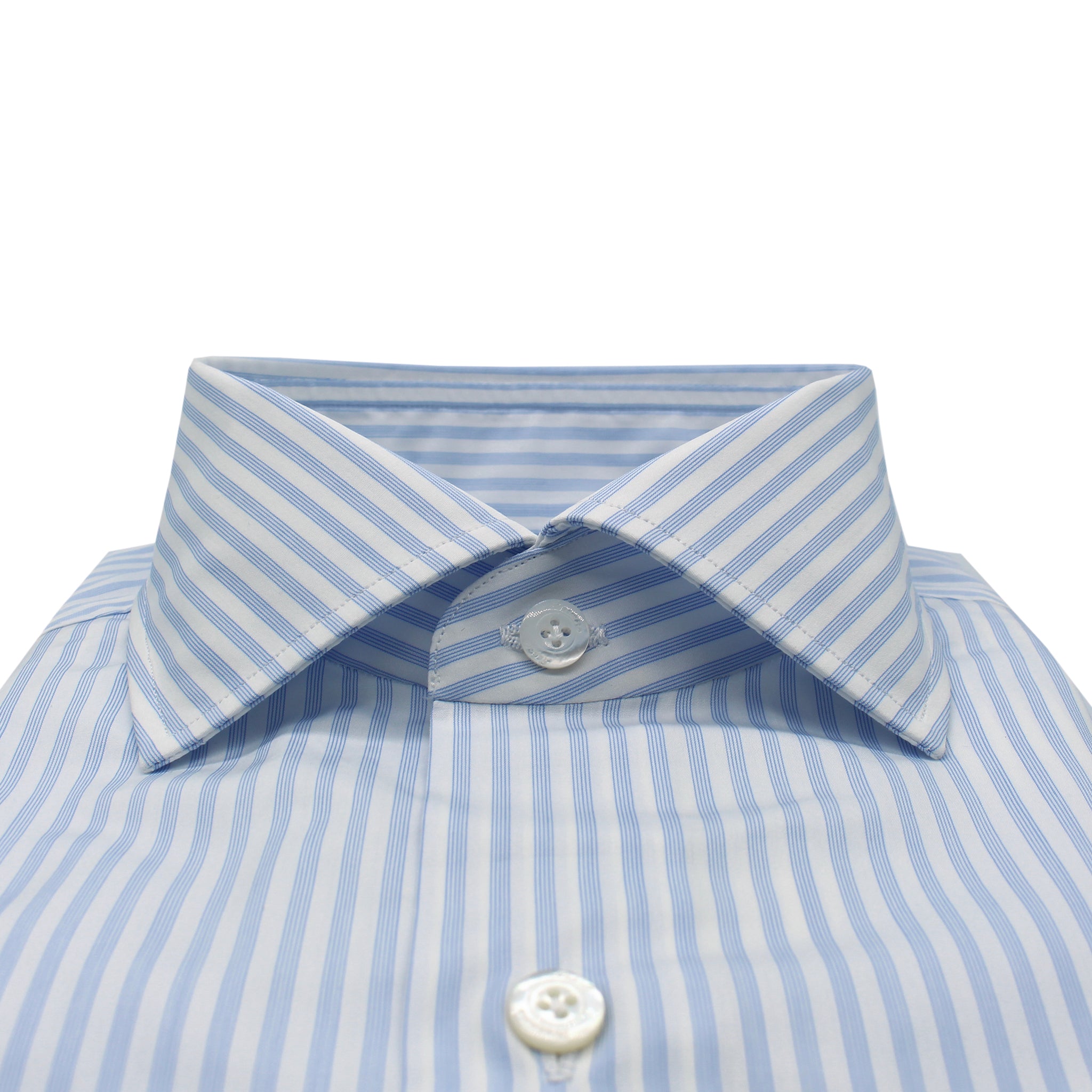 Camicia classica regolare Napoli 170 a due microrighe, azzurra