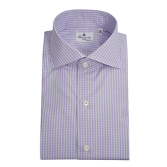 Shirt regular fit Napoli 170 a due violet check Egyptian cotton