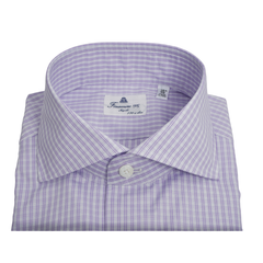Shirt regular fit Napoli 170 a due violet check Egyptian cotton