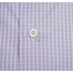 Shirt regular fit Napoli 170 a due violet check Egyptian cotton