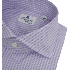 Shirt regular fit Napoli 170 a due violet check Egyptian cotton