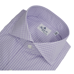 Shirt regular fit Napoli 170 a due violet check Egyptian cotton