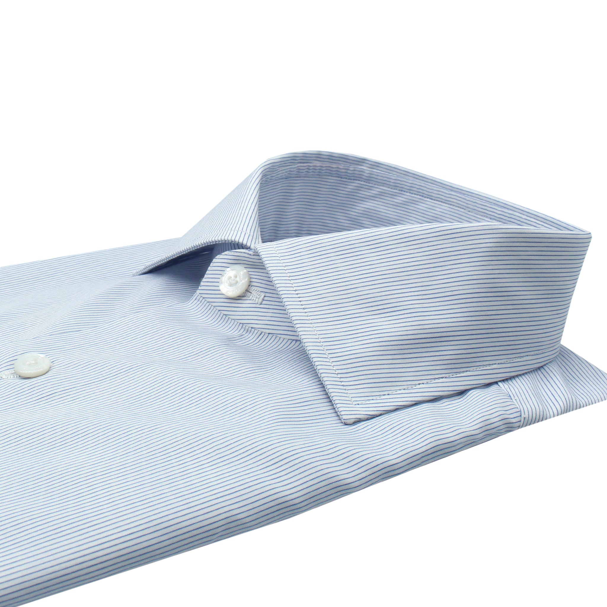 Naples classic fit shirt 170 a due in blue micro striped cotton